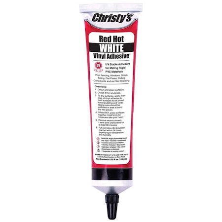 Christys Christys 4001516 5.25 oz Red Hot White Adhesive for PVC & Vinyl 4001516